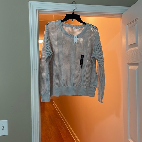 Gap Open Knit Crew Neck Gray Sweater - Picture 1 of 4